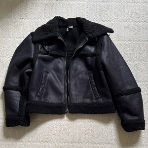 H&M Black Shearling Jacket